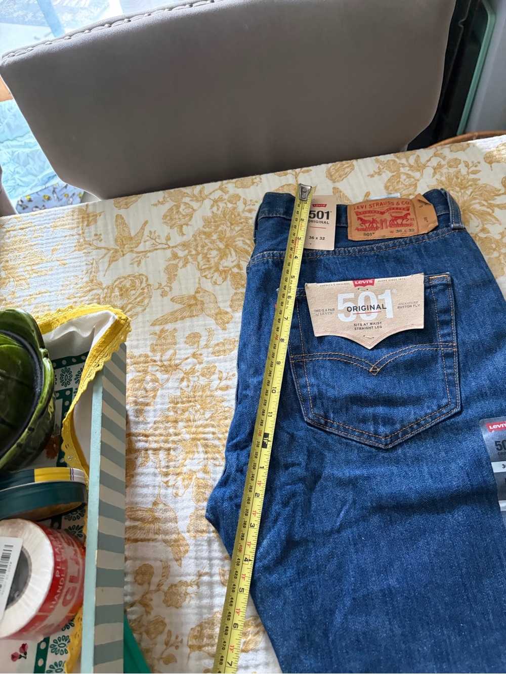 Levi's 501 Straight Men's Jeans - Dark Blue Denim - Picture 5 of 11